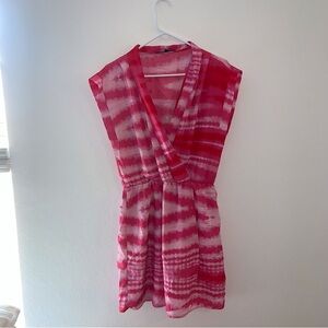 Crimson Coast Pink Red Tie Dye Mini Dress Women’s L